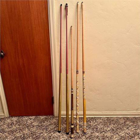 Lot of Vintage Pool Cues/Billiard Sticks