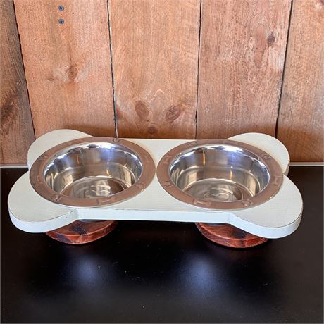 Bone Shape Dog Dish Holder