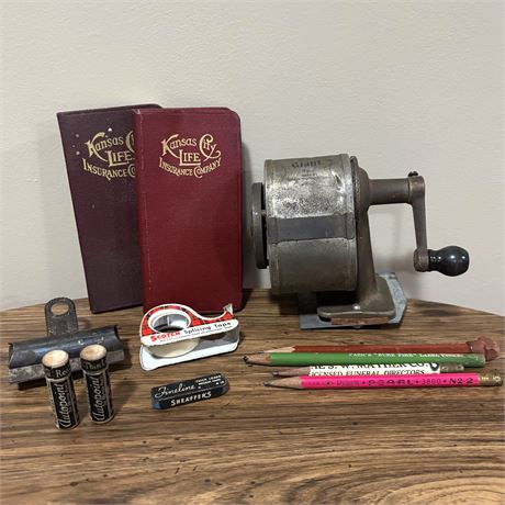 Vintage Giant Pencil Sharpener With Wall Mount & More