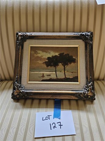 Hernandez Oil on Board #933 "Trees by the Lake"