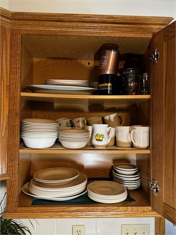 Corelle Dishes And Other Misc Items Cupboard Clean Out