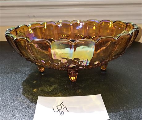 Indiana Amber Glass Carnival Bowl