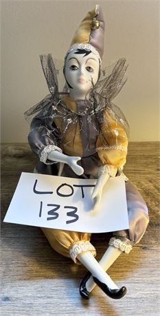 Vintage Brinn’s Collection Bisque Porcelian Jester Doll “Hello Dolly” 1966