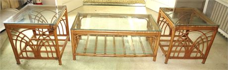 Rattan Coffee Table, End Tables