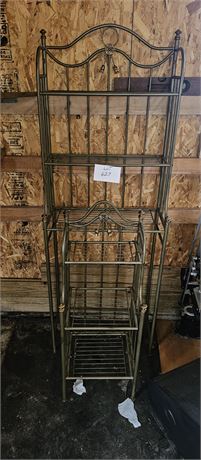 Metal Baker Rack & Cookbook Shelf