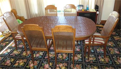 Dining Table, 6 Chairs, Pads