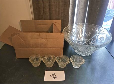 Anchor Hocking Punch Bowl Set With Cups