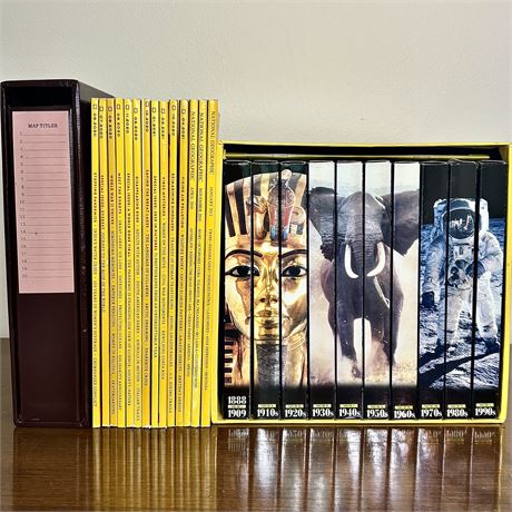 Collection of National Geographic Books, Maps and VHS Tapes