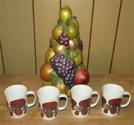 Mushroom Mugs, Fruit Centerpiece