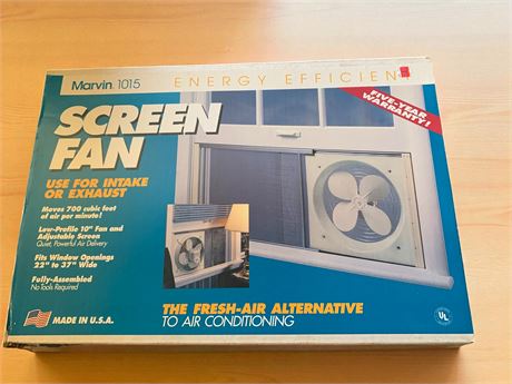Marvin 1015 Window Screen Fan In Original Box
