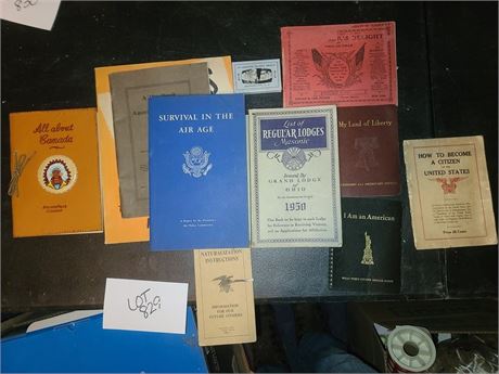 Early 1900's Naturalization Instructions, Citizens Books, Masonic Book & More