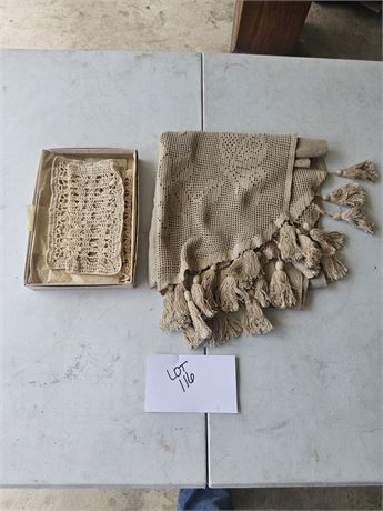 Antique Handmade Piano Blanket & More