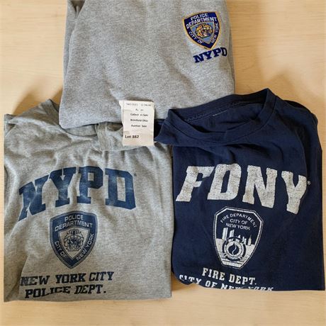 Officially Licensed NYPD & FDNY Graphic T-Shirts & Sweatshirt (No Size Tags)