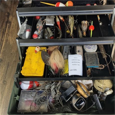 Vintage Multi-Tiered Fishing Tackle Box Full Of Fishing Gear