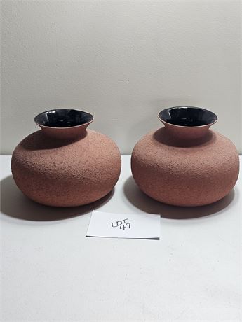 Matching Terracotta Color Pot Vases