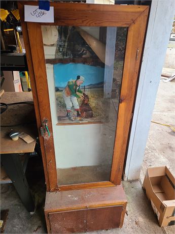 Wood Gun Cabinet with Storage & Key