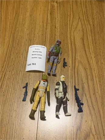 Lot of 3 Star Wars Figures Bounty Hunters W/Weapons