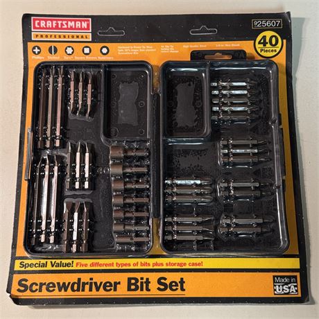 Sealed - Craftsman 40 pc. Screwdriver Bit Set