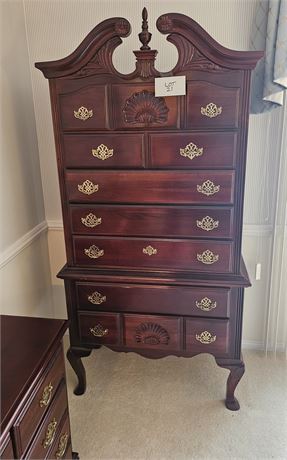 Wood Highboy Dresser