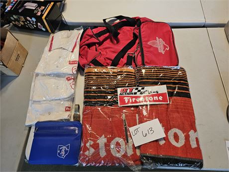 Firestone Collectibles : Towels / XL Shirts / Firehawk Racing Bag & More