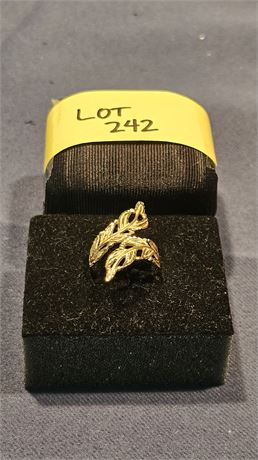 14k Gold Leaf Ring Sz 7.5 2.4 dwt