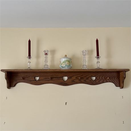 Solid Wood Floating Shelf w/ Contents - 48"L