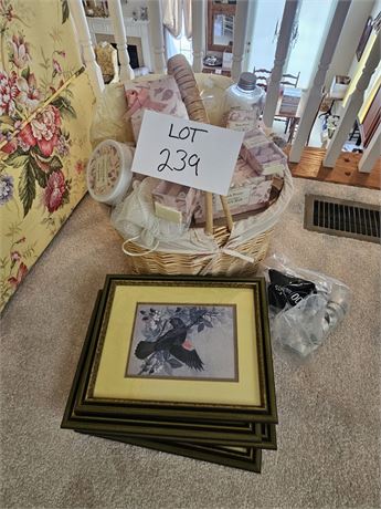 Bath & Beauty Basket & Bird Art Prints