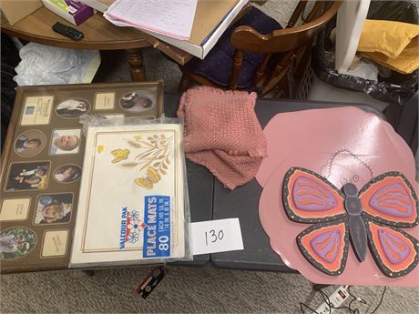 Pink Butterfly Wall Art and Collage Picture Frame Lot