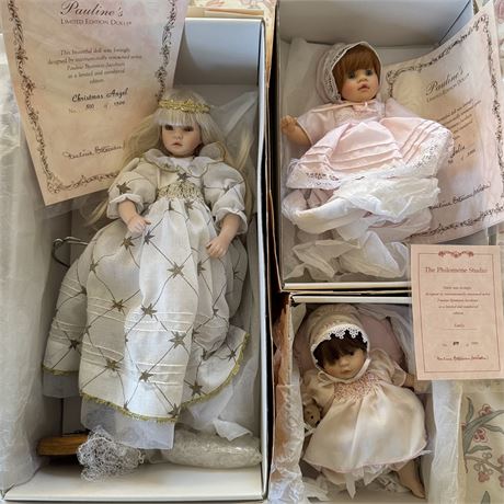 Pauline's Limited Edition Dolls, Lot of 4; Limited to /1500 & /3000, w/ Box, COA