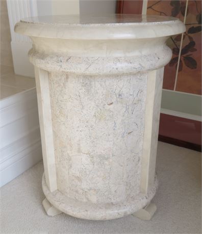Marble Style Round End Table