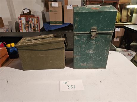 Green Metal Advance Equipment Co. Metal Box & Military Metal Ammo Box