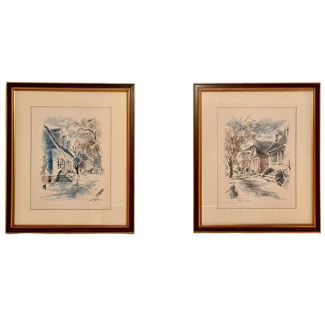 Pair of John Haymson Williamsburg, VA Framed Art Prints - 23x27"