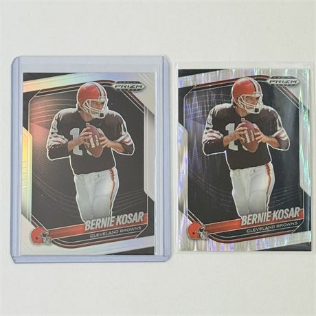 Bernie Kosar 2025 Panini Prizm Black - Skewed /249 & Silver Football Cards