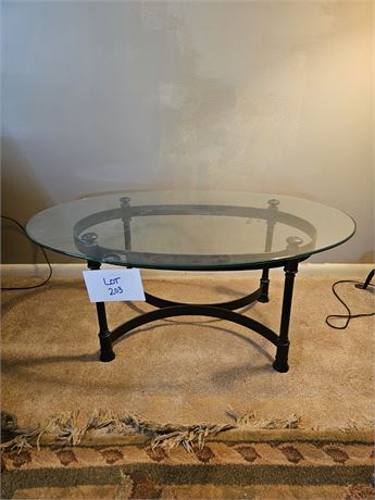 Metal & Glass Top Coffee Table