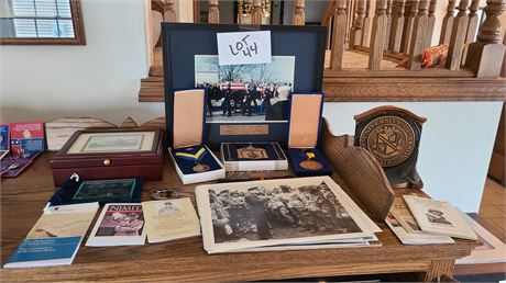 Presidential Collectible Lot:JFK Funeral/Medal & Pin/Photo's/JFK Ornament & More