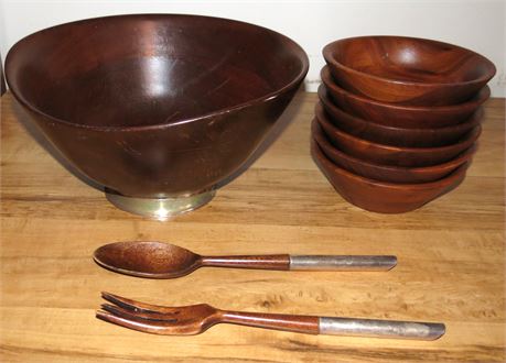 Mahogany Salad Bowl Set