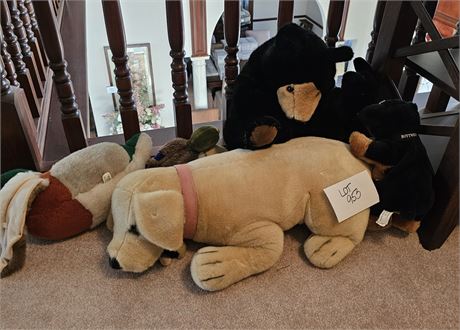 Mixed Plush Toys - Bears, Ducks & Dogs - Sizes & Makers Vary