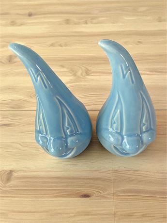 Vintage Blue Ceramic Handy Flame Anthropomorphic Mascot