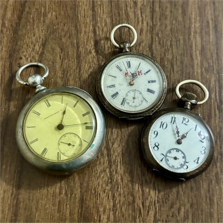 Three Antique Pocket Watches