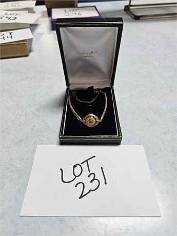 14K Seeland Ladies Wristwatch 7" 1/20th 10K Band Size 7 Band 9.09 DWT