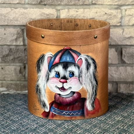 Vintage Hand Painted Shaker Style Waste Bin