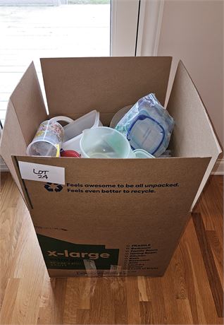 Extra Large Box Of Mixed Tupperware, Storage Containers Sizes Vary