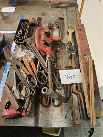 Mixed Vintage Hand Tool Lot:Levels/Pipe Wrenches/Clamps & More