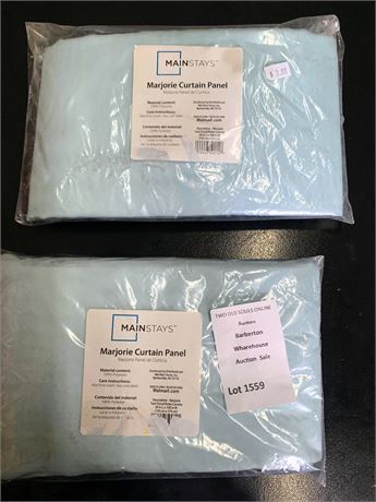 Mainstays Powder Blue Marjorie Curtain Panels Lot of 2