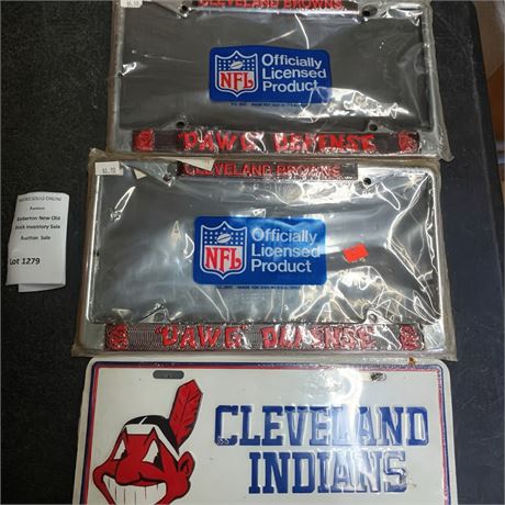 Cleveland Indians & Cleveland Browns License Plate Frames