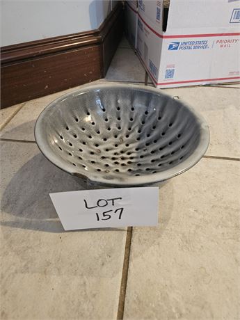 Vintage Gray Enamel Colanders