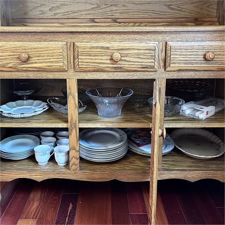 Bottom Hutch Cabinet Cleanout - China Set and Serveware Variety