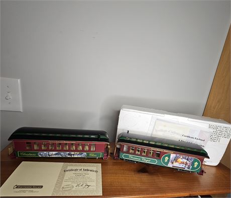 2~ Train Cars~Thomas Kinkade Christmas Express Collection w/COA 1of2