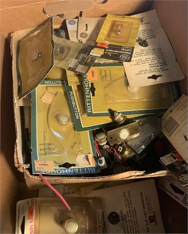 Rittenhouse & General Electric Lighted Doorbell Pushbuttons & Parts Lot - 1 Box