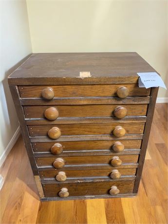 Wood Wirt Resistors Style 6-Drawer Storage Cabinet With Large Round Wooden Knobs